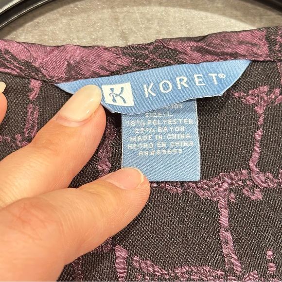 Vintage KORET Purple Textured Open Front Blazer Jacket, Size Large - Picture 3 of 6